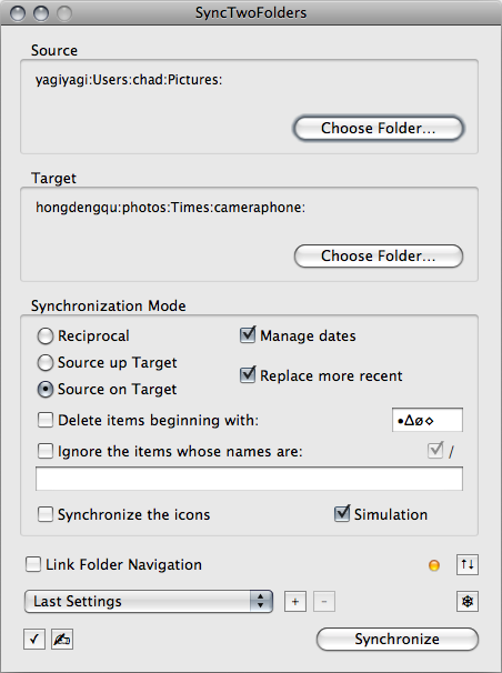 SyncTwoFolders interface